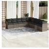 Image de Salon de jardin modulable resine tressee gris 9 pieces x 289 x 69 9 personnes