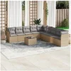 Image de Salon de jardin modulable rotin beige 10 pieces x 289 x 69