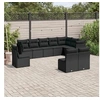 Image de Salon de jardin modulable resine tressee noir 10 pieces x 110 x 69 10 personnes