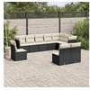 Image de Salon de Jardin avec Coussins 10 pcs, Canapés de Terrasse, Ensemble de Meubles de Patio, Mobilier d'Extérieur, Noir 3249635