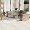 Image de Salon de jardin modulable resine tressee beige 11 pieces x 110 x 69