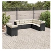 Image de Salon de Jardin avec Coussins 9 pcs, Canapés de Terrasse, Ensemble de Meubles de Patio, Mobilier d'Extérieur, Noir 3249675