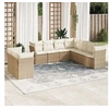 Image de Salon de jardin modulable resine tressee beige 9 pieces x 124 x 69 9 personnes