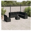 Image de Salon de jardin modulable resine tressee noir 10 pieces x 124 x 69 9 personnes