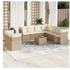 Image de Salon de jardin modulable rotin beige 10 pieces x 124 x 69 9 personnes