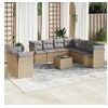 Image de Salon de jardin modulable resine tressee beige 10 pieces x 124 x 69 9 personnes