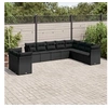 Image de Salon de jardin modulable resine tressee noir 10 pieces x 124 x 69 10 personnes