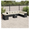 Image de Salon de Jardin avec Coussins 11 pcs, Canapés de Terrasse, Ensemble de Meubles de Patio, Mobilier d'Extérieur, Noir 3249705