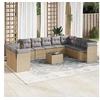 Image de Salon de jardin modulable resine tressee beige 11 pieces x 124 x 69 10 personnes