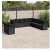 Image de Salon de jardin modulable resine tressee noir 11 pieces x 124 x 69 11 personnes