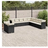 Image de Salon de Jardin avec Coussins 11 pcs, Canapés de Terrasse, Ensemble de Meubles de Patio, Mobilier d'Extérieur, Noir 3249715
