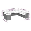Image de Salon de jardin modulable resine tressee beige 11 pieces x 124 x 69 11 personnes