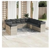 Image de Salon de Jardin avec Coussins 11 pcs, Canapés de Terrasse, Ensemble de Meubles de Patio, Mobilier d'Extérieur, Gris 3249721