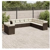 Image de Salon de jardin modulable resine tressee marron 11 pieces x 124 x 69 11 personnes