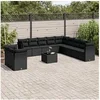 Image de Salon de jardin modulable resine tressee noir 12 pieces x 124 x 69 11 personnes