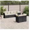 Image de Salon de Jardin avec Coussins 7 pcs, Canapés de Terrasse, Ensemble de Meubles de Patio, Mobilier d'Extérieur, Noir 3249735