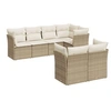 Image de Salon de jardin modulable resine tressee beige 7 pieces x 124 x 69 7 personnes