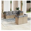 Image de Salon de jardin avec coussins 7 pcs beige résine tressée 3249738