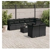 Image de Salon de jardin modulable resine tressee noir 9 pieces x 124 x 69 8 personnes