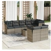 Image de Salon de jardin modulable resine tressee gris 9 pieces x 124 x 69 8 personnes