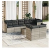 Image de Salon de Jardin avec Coussins 9 pcs, Canapés de Terrasse, Ensemble de Meubles de Patio, Mobilier d'Extérieur, Gris 3249761