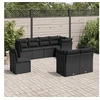 Image de 8-delige Loungeset met kussens poly rattan zwart3249764