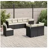 Image de Salon de Jardin avec Coussins 8 pcs, Canapés de Terrasse, Ensemble de Meubles de Patio, Mobilier d'Extérieur, Noir 3249765