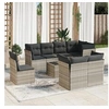 Image de Salon de jardin modulable resine tressee gris 9 pieces 55.0 x 55 x 37