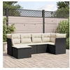 Image de Salon de Jardin avec Coussins 6 pcs, Canapés de Terrasse, Ensemble de Meubles de Patio, Mobilier d'Extérieur, Noir 3249785