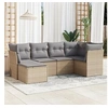 Image de Salon de jardin avec coussins 6 pcs beige résine tressée 3249788