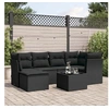Image de Salon de Jardin avec Coussins 7 pcs, Canapés de Terrasse, Ensemble de Meubles de Patio, Mobilier d'Extérieur, Noir 3249794