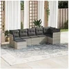 Image de Salon de Jardin avec Coussins 7 pcs, Canapés de Terrasse, Ensemble de Meubles de Patio, Mobilier d'Extérieur, Gris 3249811
