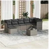 Image de Salon de jardin modulable resine tressee gris 7 personnes 124 x 289 x 69 cm 8 pieces