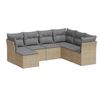 Image de Salon de jardin avec coussins 7 pcs beige résine tressée