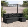 Image de 6 pieces resine tressee noir salon de jardin modulable 6 personnes