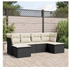 Image de Salon de Jardin avec Coussins 6 pcs, Canapés de Terrasse, Ensemble de Meubles de Patio, Mobilier d'Extérieur, Noir 3249845