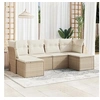 Image de Beige 6 pieces 6 personnes resine tressee salon de jardin modulable