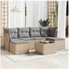 Image de Salon de jardin modulable GENERIQUE resine tressee 6 personnes 55 x 55 x 37 cm 7 pieces