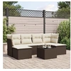 Image de Salon de Jardin avec Coussins 7 pcs, Canapés de Terrasse, Ensemble de Meubles de Patio, Mobilier d'Extérieur, Marron 3249862