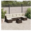 Image de Salon de jardin modulable vidaxl 8 pieces 7 personnes rotin 117 x 289 x 69 cm marron