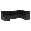Image de Resine tressee salon de jardin modulable 8 pieces noir 8 personnes