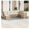 Image de Salon de jardin modulable resine tressee beige 8 pieces x 289 x 69 8 personnes