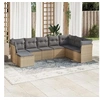 Image de Salon de jardin avec coussins 8 pcs beige résine tressée 3249888