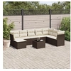 Image de Salon de jardin modulable 8 personnes resine tressee marron 179 x 289 x 69 cm 9 pieces