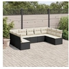 Image de Salon de Jardin avec Coussins 9 pcs, Canapés de Terrasse, Ensemble de Meubles de Patio, Mobilier d'Extérieur, Noir 3249905
