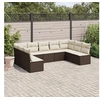 Image de Salon de Jardin avec Coussins 9 pcs, Canapés de Terrasse, Ensemble de Meubles de Patio, Mobilier d'Extérieur, Marron 3249912