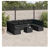 Image de Salon de jardin 10 pcs avec coussins noir résine tressée 3249914