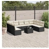 Image de Salon de Jardin avec Coussins 10 pcs, Canapés de Terrasse, Ensemble de Meubles de Patio, Mobilier d'Extérieur, Noir 3249915