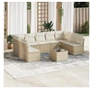 Image de Salon de jardin modulable resine tressee beige 10 pieces 172 x 289 x 69 cm 9 personnes