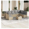 Image de Salon de jardin modulable resine tressee beige 10 pieces x 289 x 69